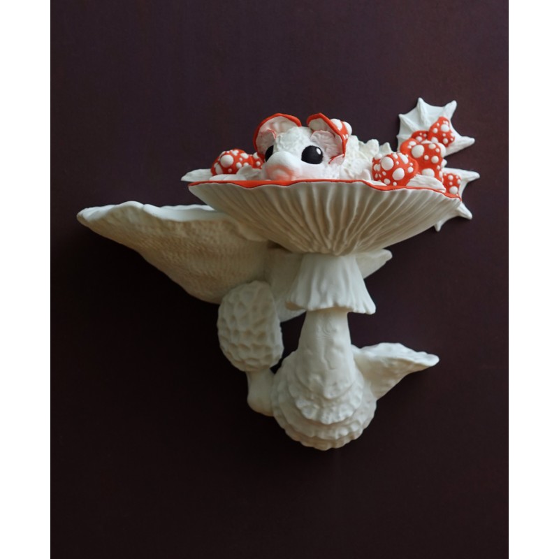 Pilz-Drachen Wandregal - Einzigartiges Unikat-Dekorelem kaufen | 3D St